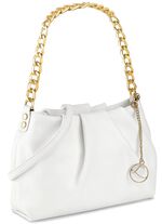 Laurina Tasche aus genarbtem Kalbleder WEISS