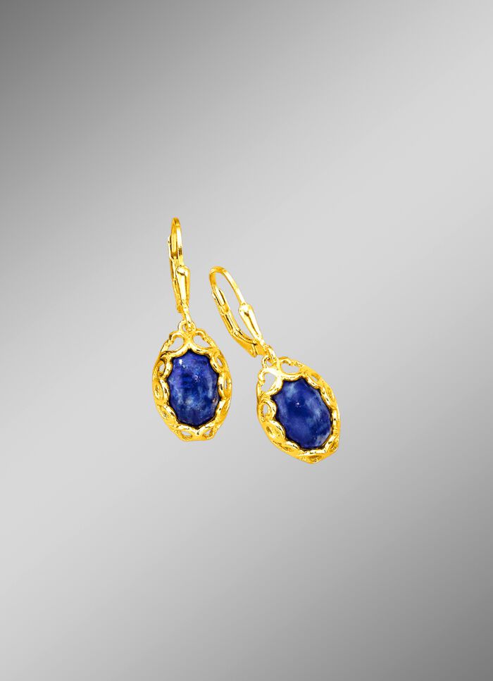 Ohrringe, echt Lapislazuli 