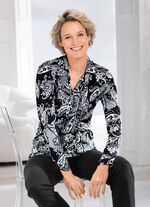 Poloshirt mit Biesenverarbeitung in 2 Farben SCHWARZ-WEISS