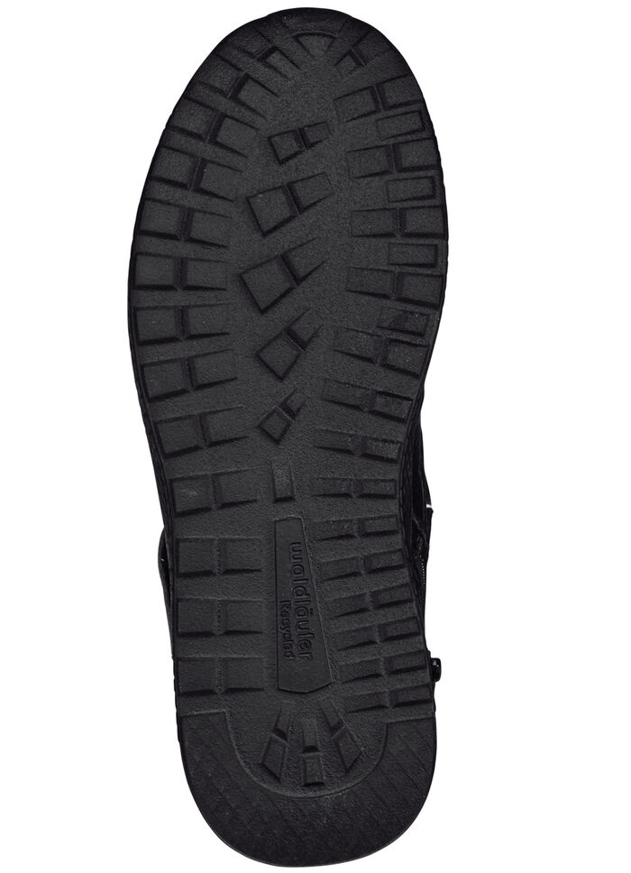 Waldläufer, bequeme Damen-Stiefeletten, Weite H, mit herausnehmbarem Fußbett SCHWARZ-ROT