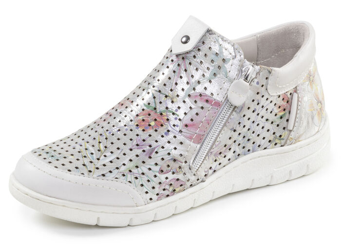 ELENA EDEN, sommerliche Damen-Boots, Weite H, mit herausnehmbarem Fußbett ECRU-BUNT