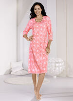 Nachthemd, wadenlang und 3/4 langen Ärmeln 