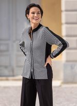 Blusenjacke mit Hahnentritt-Dessin 
