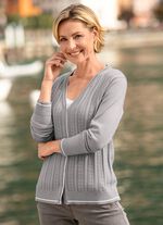 Strickjacke in hochwertiger, anschmiegsamer Qualit&auml;t GRAU MELIERT