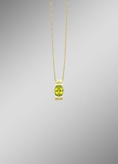 Strahlende Nat&uuml;rlichkeit &ndash; Anh&auml;nger mit Peridot und Diamanten 