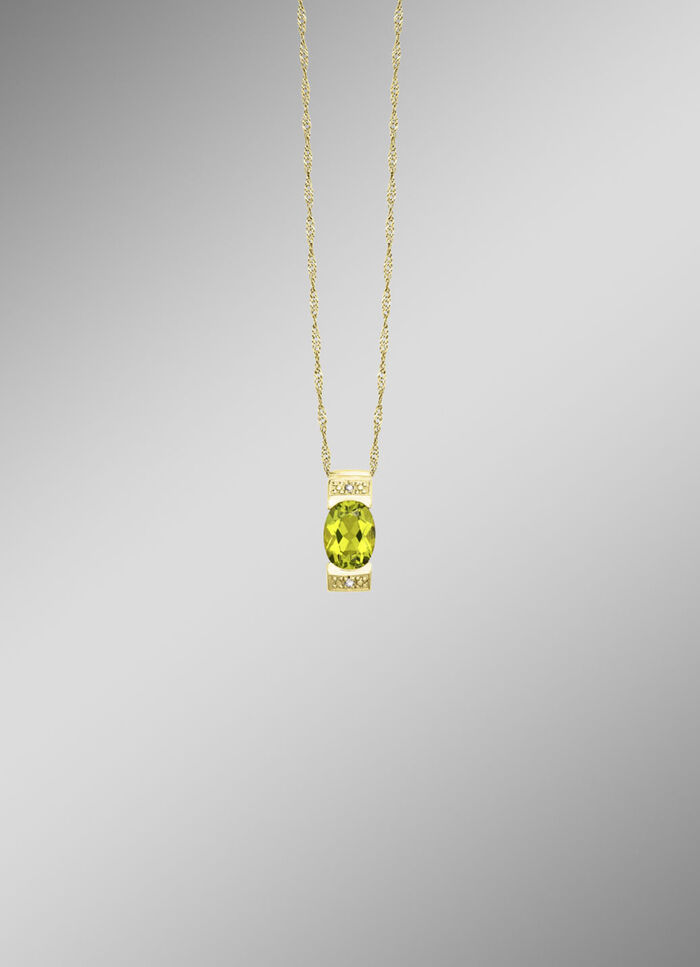 Strahlende Nat&uuml;rlichkeit &ndash; Anh&auml;nger mit Peridot und Diamanten 