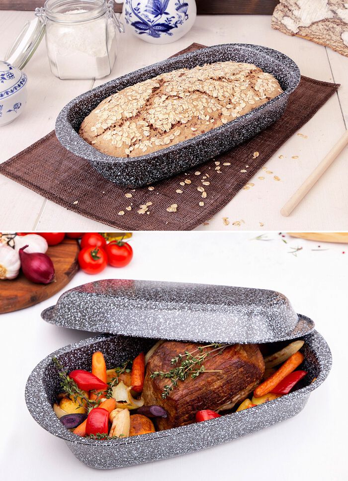 Brotbackset, 3-teilig, in Granit-Optik 