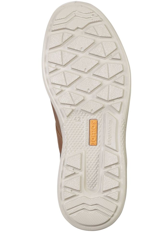 Schn&uuml;rschuh aus Rind-Nubukleder mit Nappaleder-Bes&auml;tzen COGNAC-MARINE