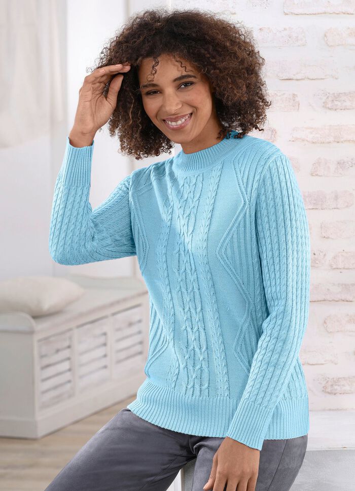 Pullover mit Schurwolle HELLBLAU
