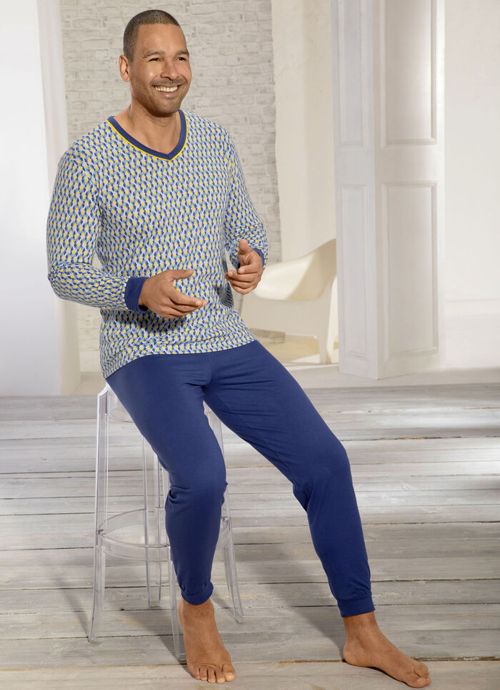 Schlafanzug mit V-Auschnitt 