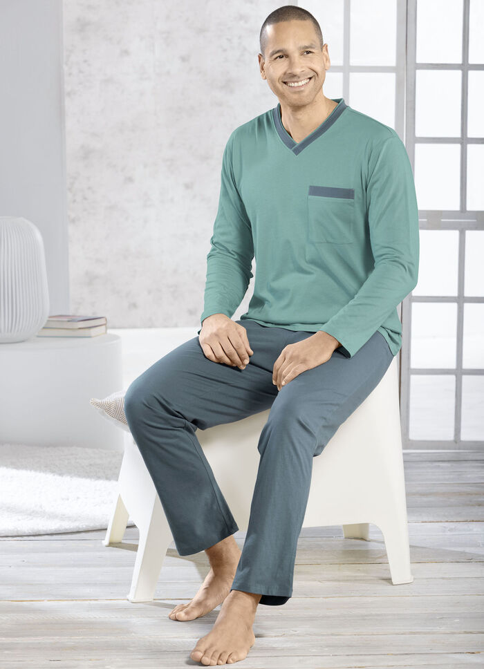 Zweierpack Schlafanzüge mit V-Ausschnitt und offenen Abschlüssen  