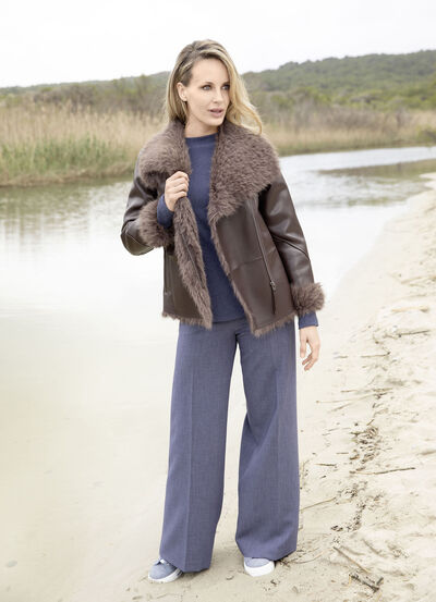 Kurzjacke aus Nappaleder-Imitat 