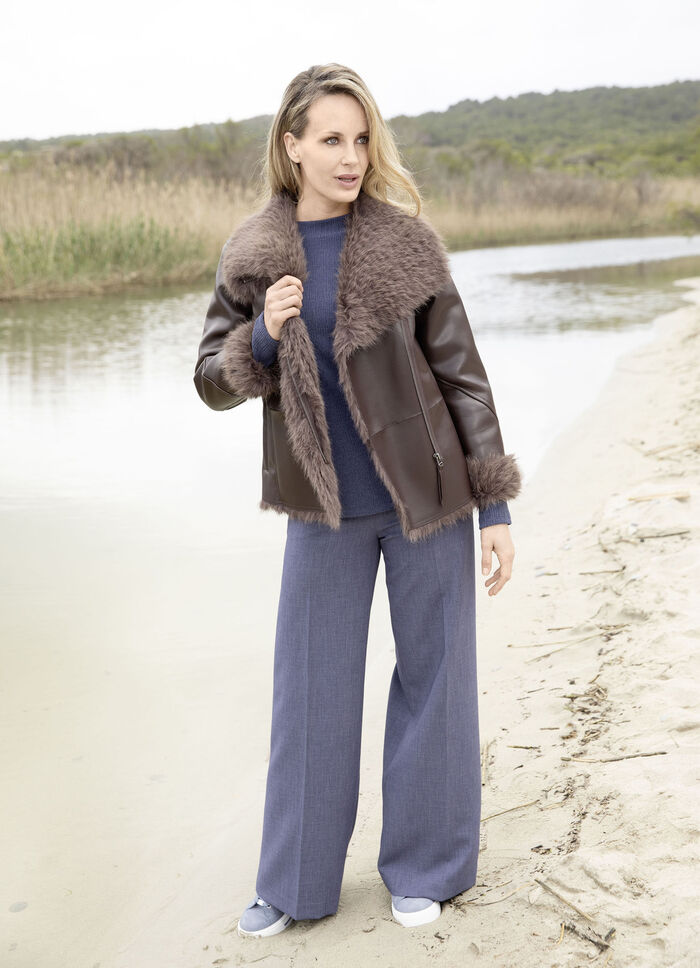 Kurzjacke aus Nappaleder-Imitat 