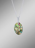 Anh&auml;nger aus echt Abalone-Perlmutt mit Panzerkette 