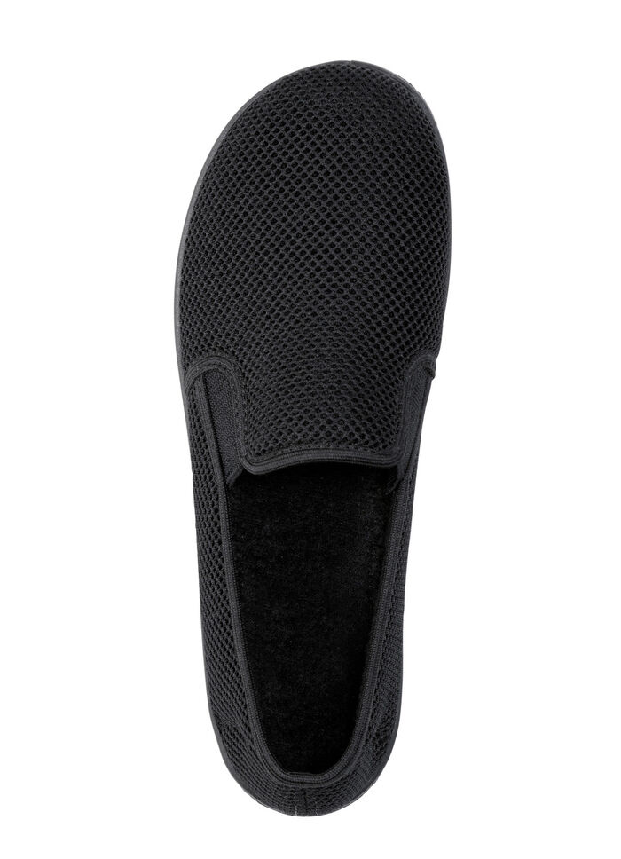 Leichte Herren-Hausschuhe, mit Gummizug SCHWARZ