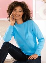 Pullover mit Strukturmix BLEU