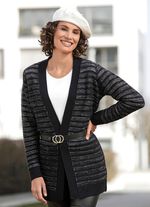 Long-Strickjacke mit Glitzer 