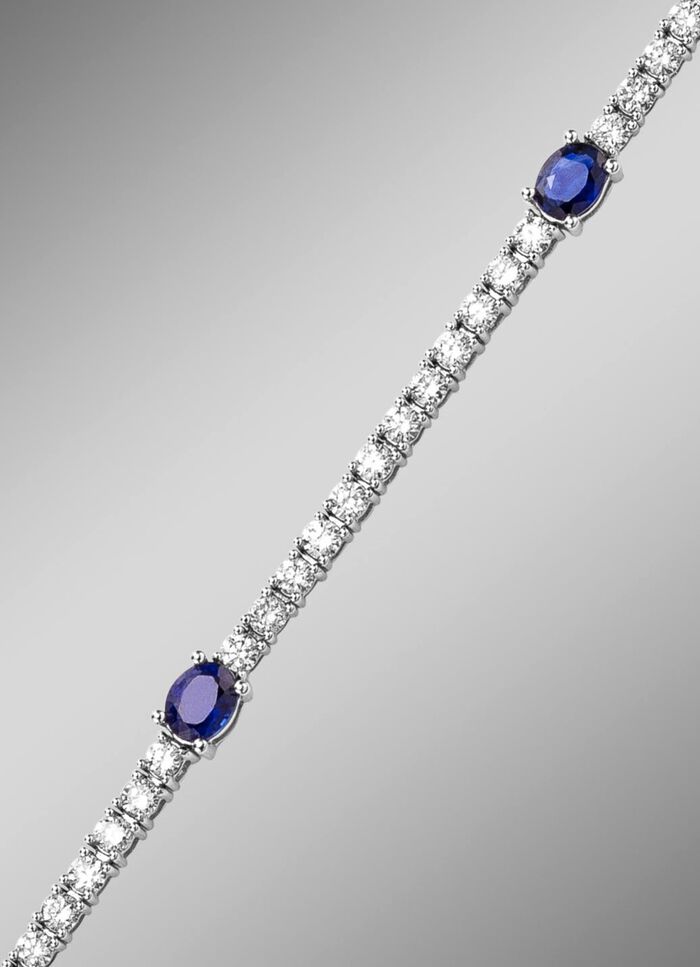 Hochwertiges Armband mit Brillanten und echt Safir 