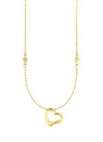 Herz-Anhänger mit synth. Zirkonia und Ankerkette 