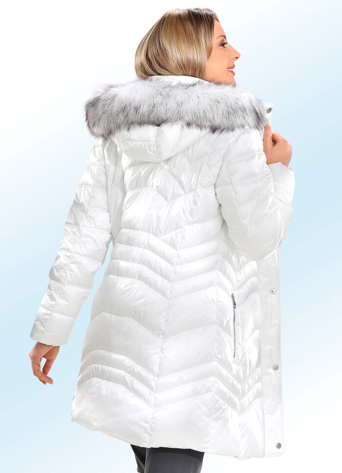 Funktions-Kurzmantel mit abnehmbarer Kapuze NATURWEISS