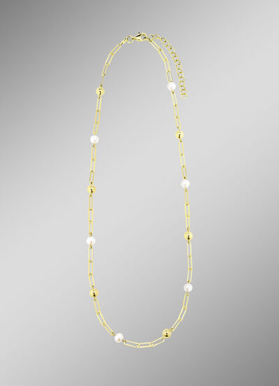 Halskette aus Gold mit Süßwasser-Zuchtperlen 
