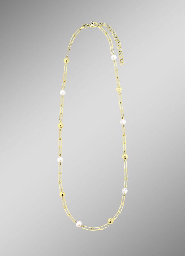 Halskette aus Gold mit Süßwasser-Zuchtperlen 