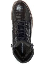 Waldl&auml;ufer Stiefelette aus krokogepr&auml;gtem Nappaleder SCHWARZ