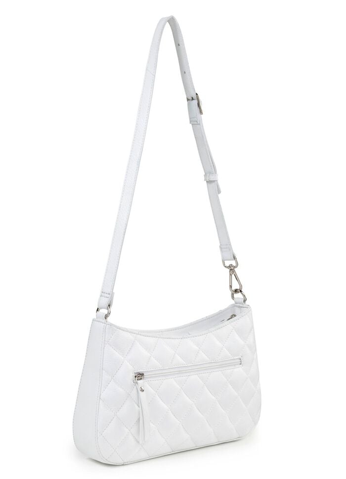 Laurina Tasche mit angesagter Steppung und Ziernieten WEISS