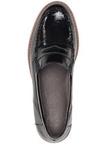 ELENA EDEN Loafer aus edlem Knautschlackleder SCHWARZ