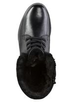 ELENA EDEN Schn&uuml;r-Stiefelette mit umschlagbarem Lammfellkragen SCHWARZ