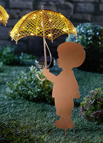 Solarstecker aus Metall BRAUN-GELB