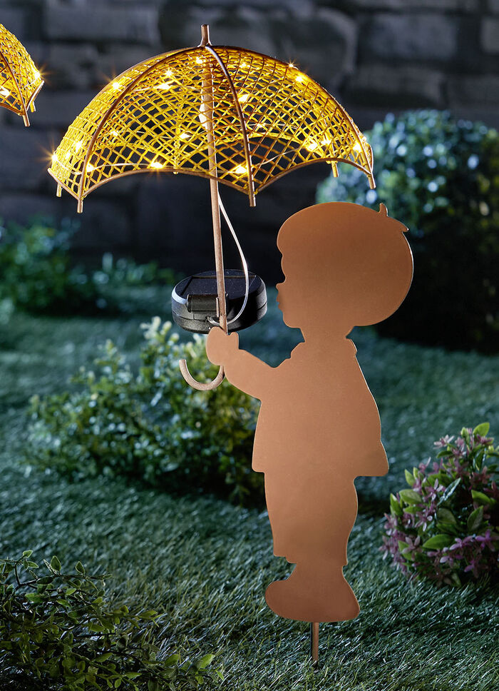 Solarstecker aus Metall BRAUN-GELB