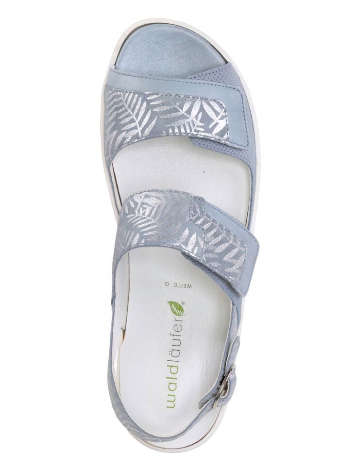 Waldl&auml;ufer Sandale aus Nappa- und Nubukleder HELLBLAU-SILBER