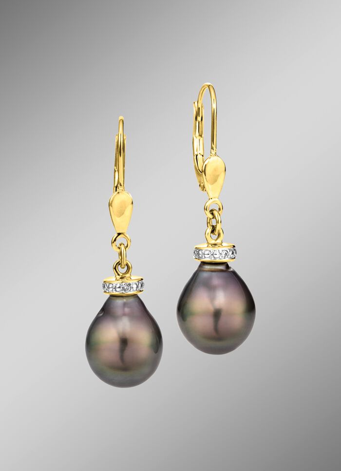 Ohrringe mit Tahiti-Zuchtperlen 