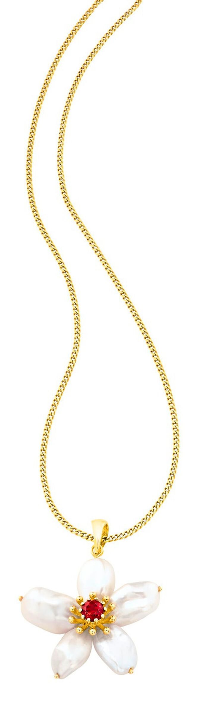 Anh&auml;nger mit Granat und Keshi-Perlen 