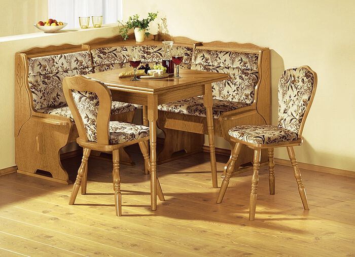 Eckbankgruppe, 4-teilig verschiedene Ausf&uuml;hrungen EICHE RUSTIKAL