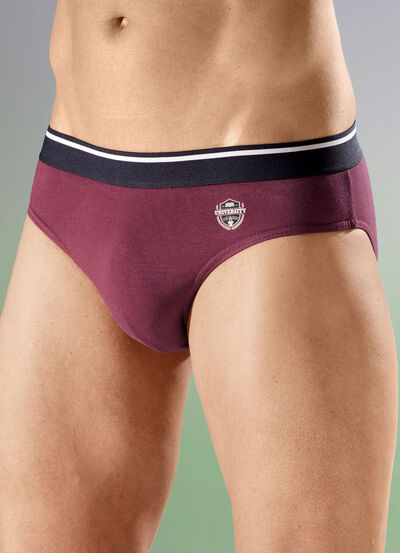 Dreierpack Slips, uni mit Druckmotiv 