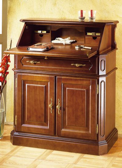 Sekretär mit eleganten, goldfarbenen Metallgriffen 