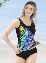 Tankini mit platziertem Druckdessin und Softschalen 
