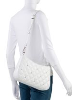 Laurina Tasche mit angesagter Steppung und Ziernieten WEISS