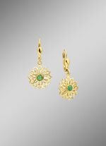 Bl&uuml;hende Eleganz: Ohrringe mit echt Smaragd 