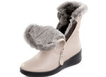 ELENA EDEN, gefütterte Damen-Stiefeletten, Winterschuhe, Weite H, mit Lammfell  BEIGE