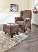 Ohrenbackensessel mit Hocker 