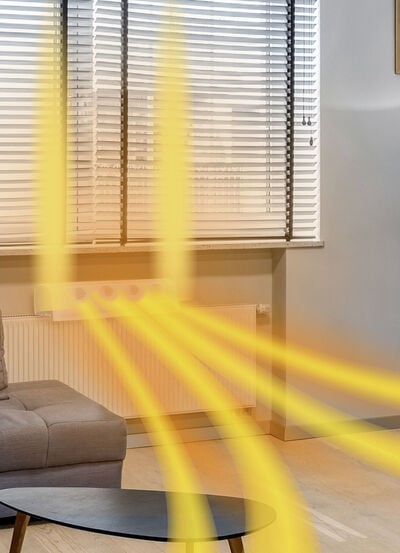 Kompakter, akkubetriebener Heizungsventilator 