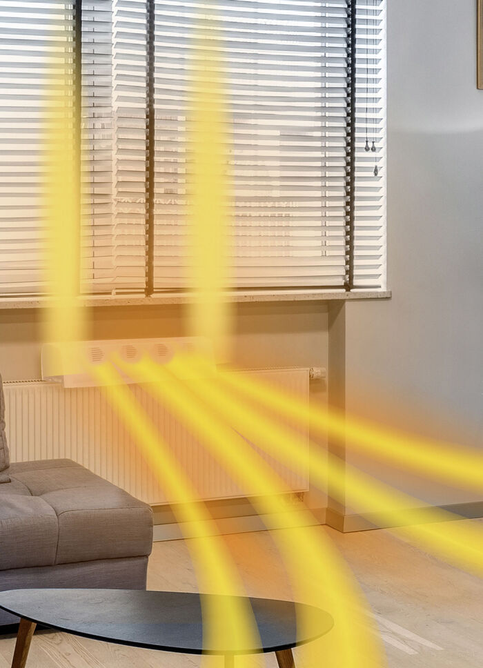 Kompakter, akkubetriebener Heizungsventilator 