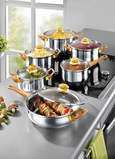 Topf-Set aus Edelstahl, 12-teilig 