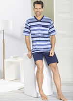 Vorteilspack: Schlafanzug und Shorty im Set, mit V-Ausschnitt 