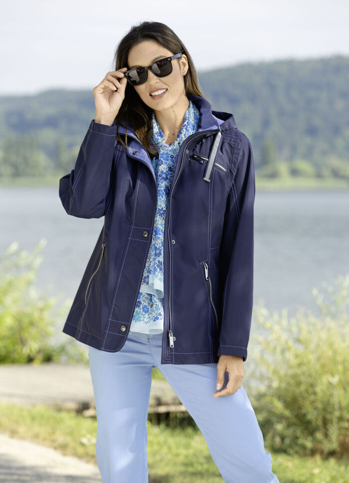 Funktionsjacke mit abnehmbarer Kapuze 