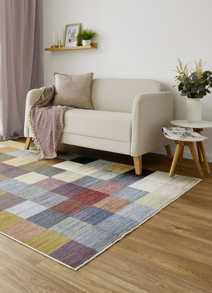 Moderne Brücken und Teppiche mit Karo-Dessin 