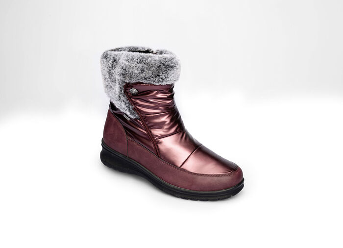 Winterstiefel mit Kunstpelzrand BORDEAUX